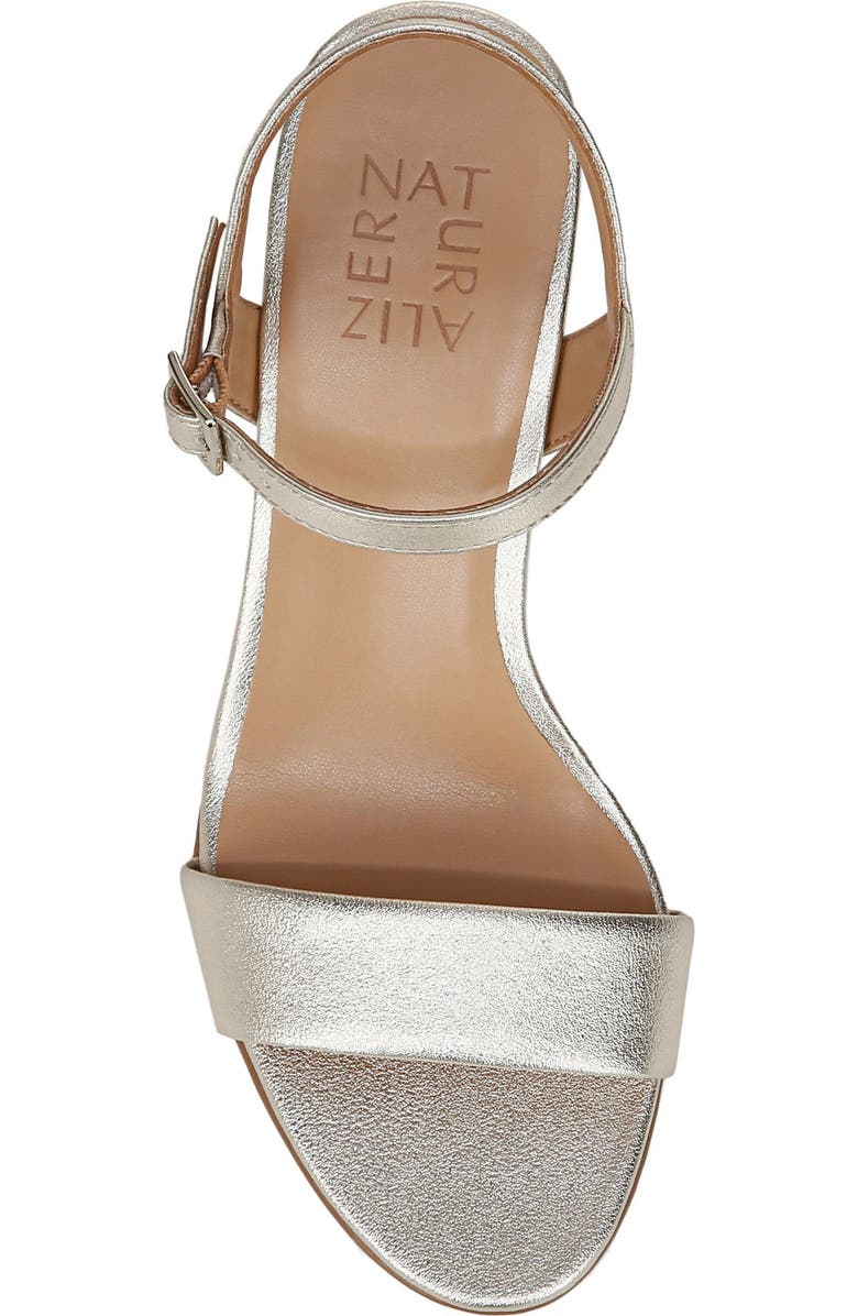 Naturalizer Bristol Block Heel Ankle Strap Sandal, Alternate, color, Champagne Gold Faux Leather