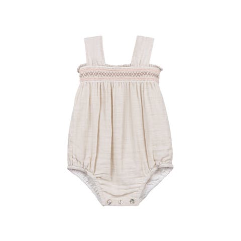 Looms Stitch Collection - Smocked Linen Romper