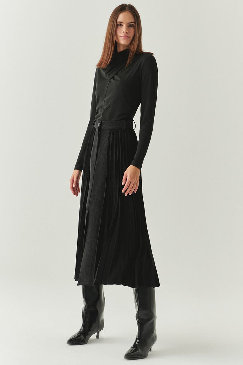 Florence Midi Skirt, Alternate, color, BLACK