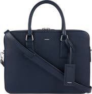 SANDRO Large grained leather briefcase
