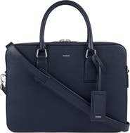 SANDRO Large grained leather briefcase