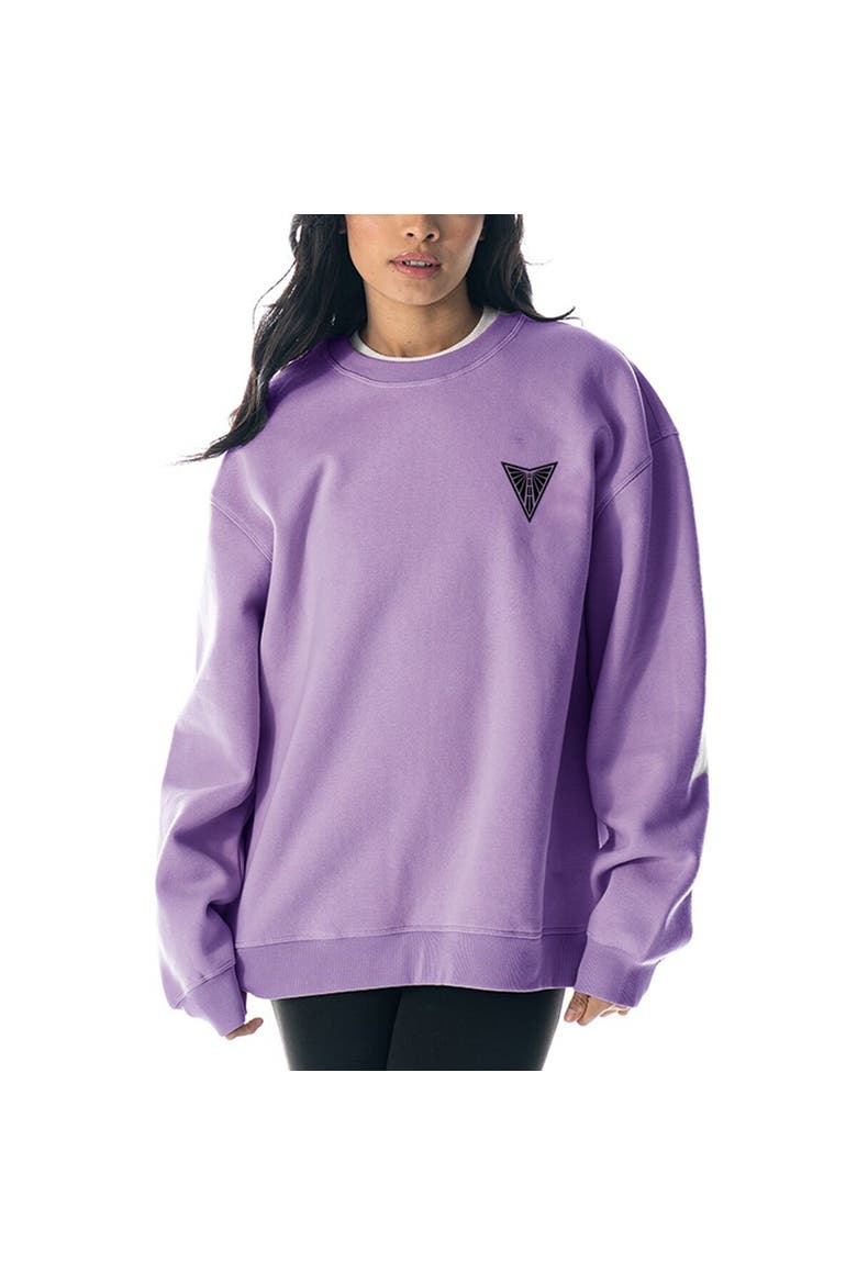 Unisex The Wild Collective Violet Golden State Valkyries Dye Fleece Pullover Crew Sweatshirt, Main, color, Violet