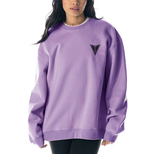 The Wild Collective Unisex  Violet Golden State Valkyries Dye Fleece Pullover Crew Sweatshirt In Purple