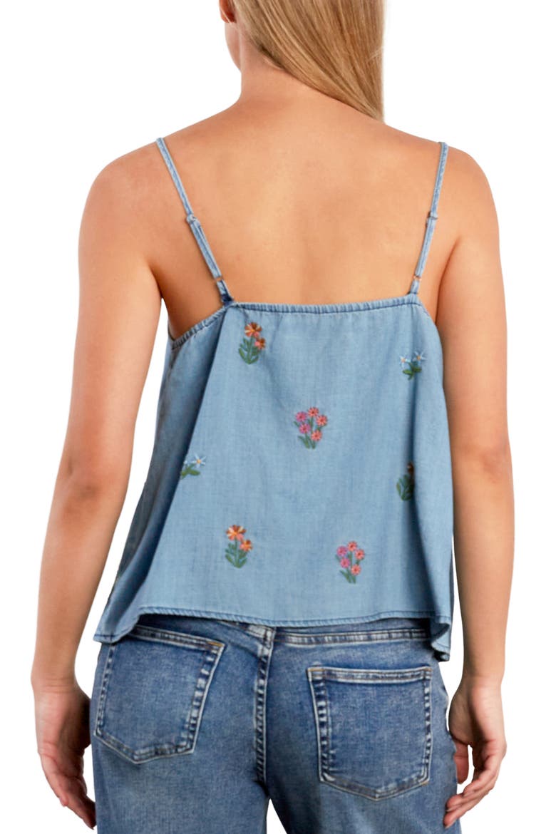 Honeysuckle Embroidered Camisole, Alternate, color, PURE DENIM