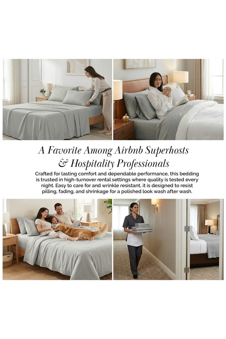 Southshore Essentials Double Brushed 100 GSM Sheet Set, Alternate, color, STEEL GREY