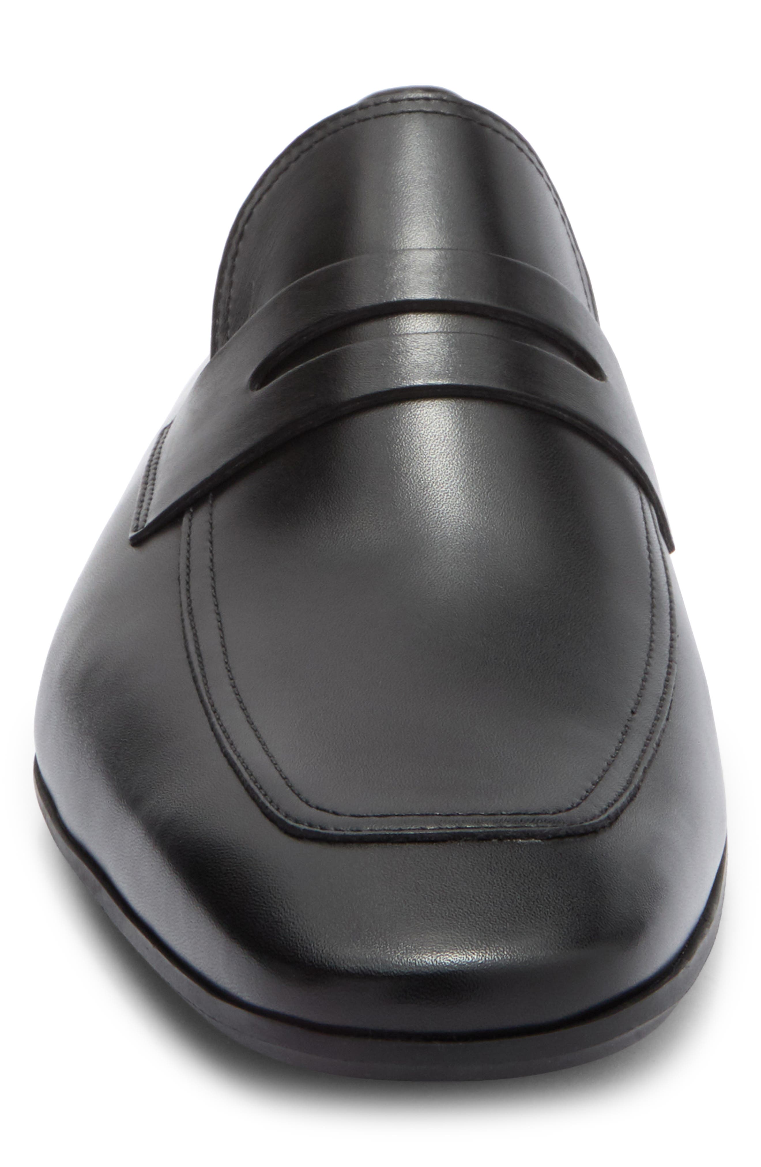 Magnanni Vince Leather Penny Loafer, Alternate, color, Vince Black