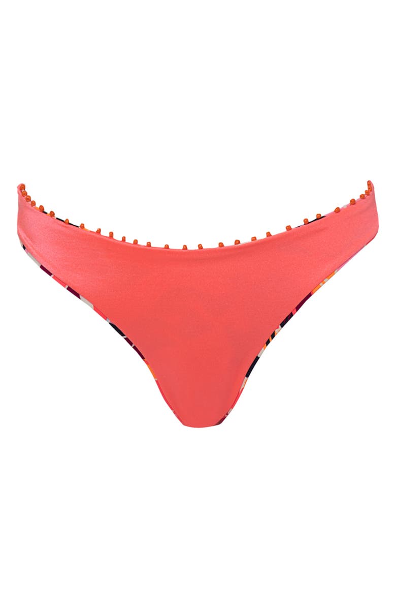Maaji Coral Leafy Sublimity Reversible Bikini Bottoms, Alternate, color, Pink Overflow