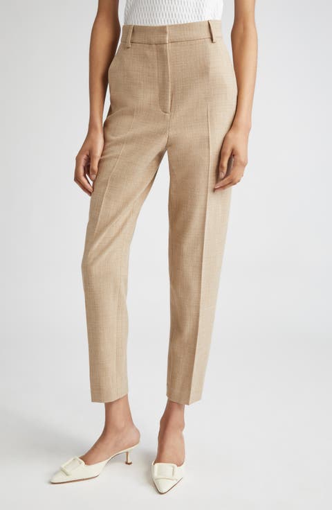 Heathered Stretch Suiting Ankle Pants