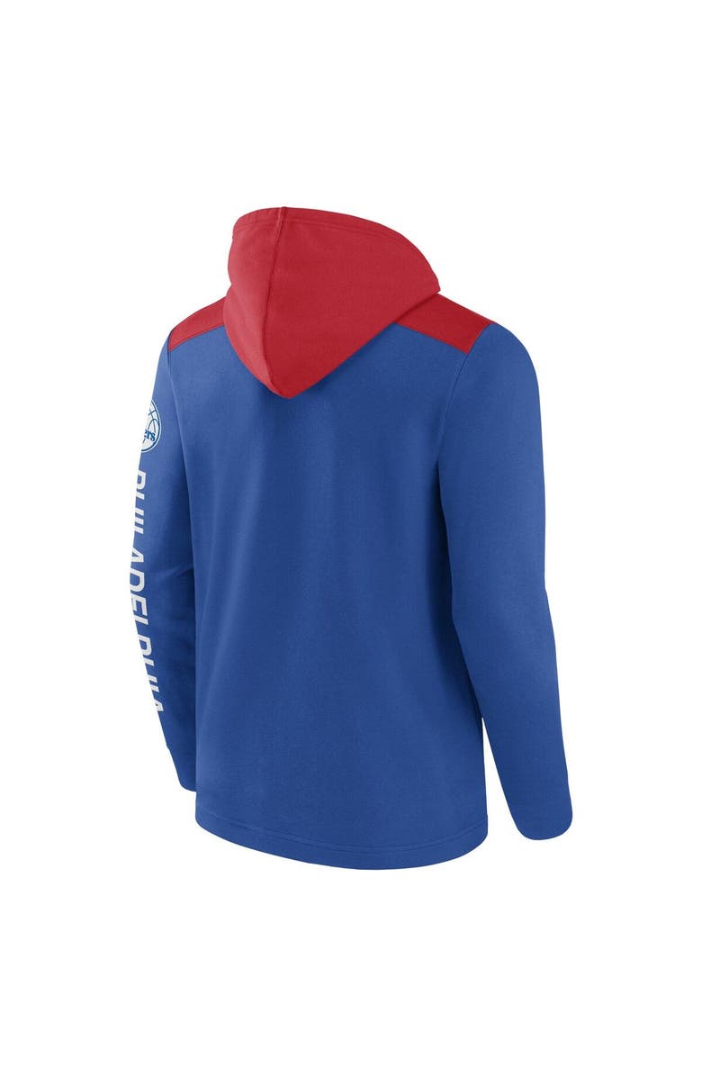 FANATICS Men's Fanatics Branded Royal/Red Philadelphia 76ers Skyhook Colorblock Full-Zip Hoodie, Alternate, color, Royal