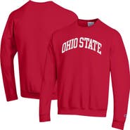 Champion Men's Champion Scarlet Ohio State Buckeyes Basic Arch Fleece Pullover Sweatshirt