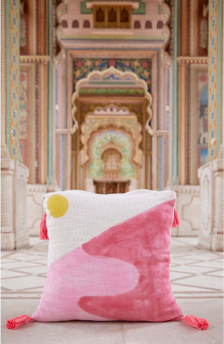 CQC LA Dune Quilt Bedding Set with 2 Shams, Alternate, color, Pink,Yellow, White