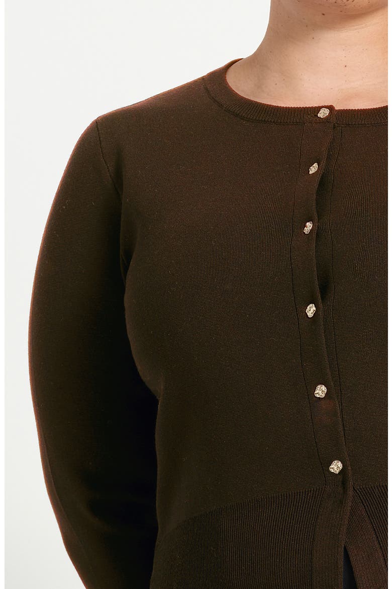 Jasmine Cardigan, Alternate, color, CHOCOLATE