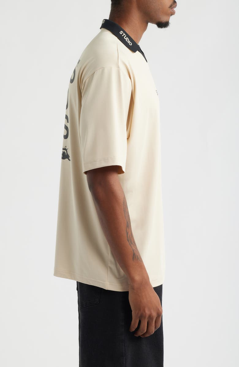 SANTO STUDIO TNH Sleepy Dog Club Jersey Polo, Alternate, color, Cream