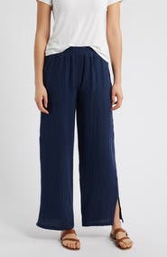 beachlunchlounge Meadow Wide Leg Cotton Gauze Pants
