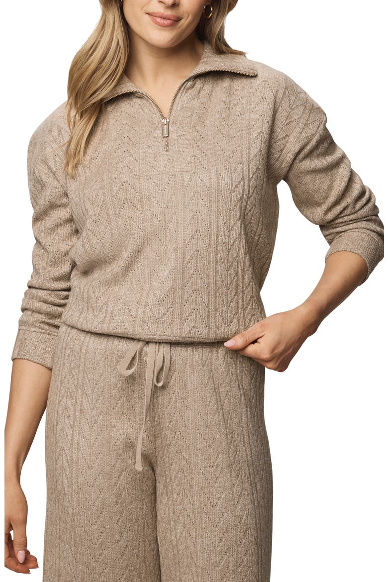 Sweatersoft Quarter Zip Pullover, Main, color, LIGHT CEDAR HTR