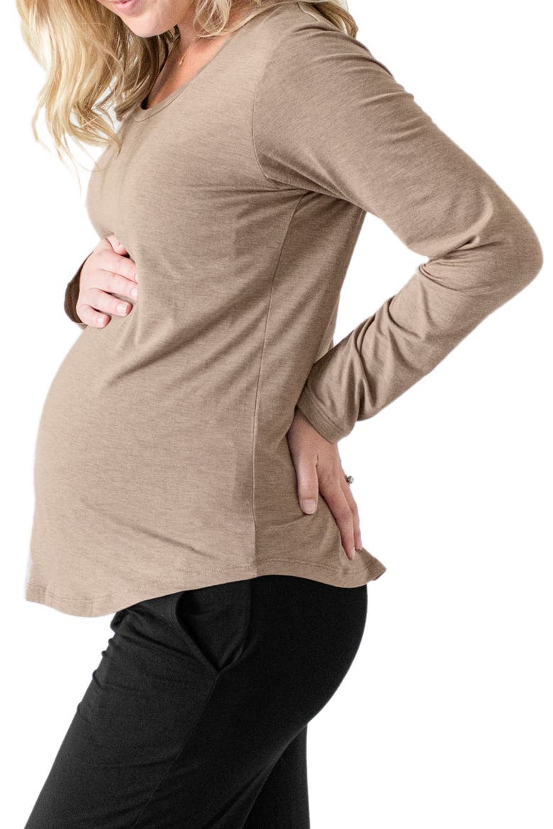 Maternity & Nursing Long Sleeve T-shirt, Alternate, color, WHEAT