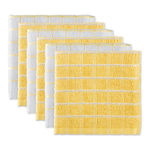 Terry Windowpane Combo Dishcloth Set/6