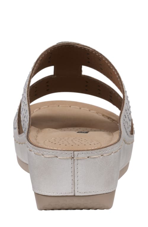 Gc Shoes Carrie Rhinestone Wedge Sandal In White