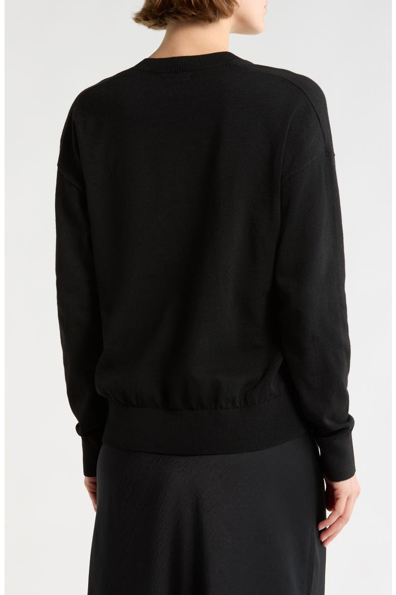 V-Neck Pullover Sweater, Alternate, color, BLACK