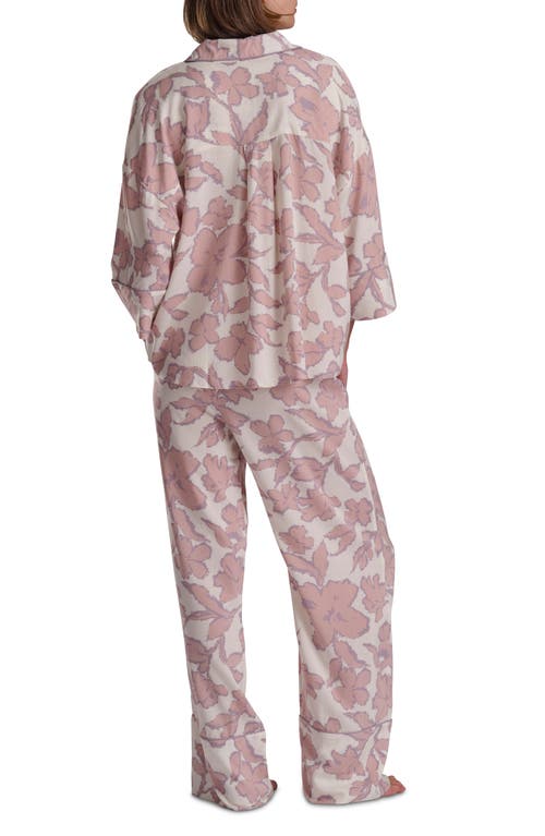 Splendid Button-up Shirt & Pants Pajamas In Pink