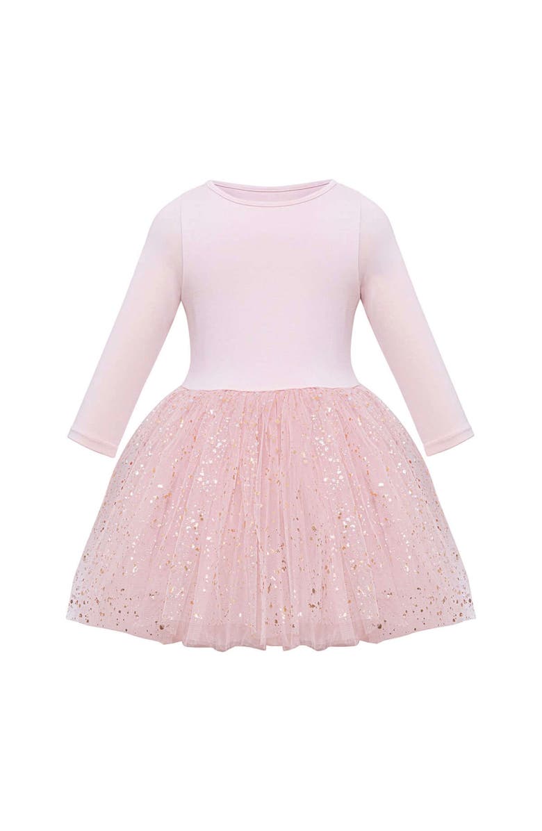 Mini Celebrities Sparkle Tulle Dress Set, Alternate, color, Pink Sparkle