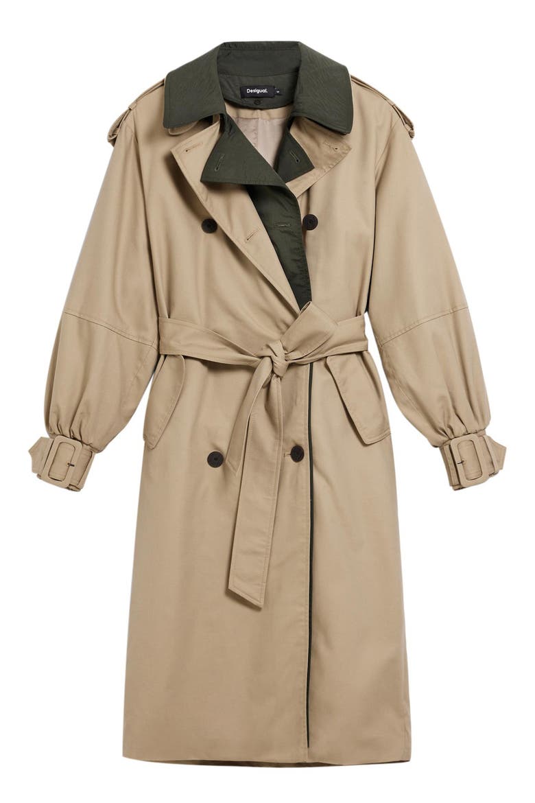 Layered Trench Coat, Alternate, color, OFF WHITE