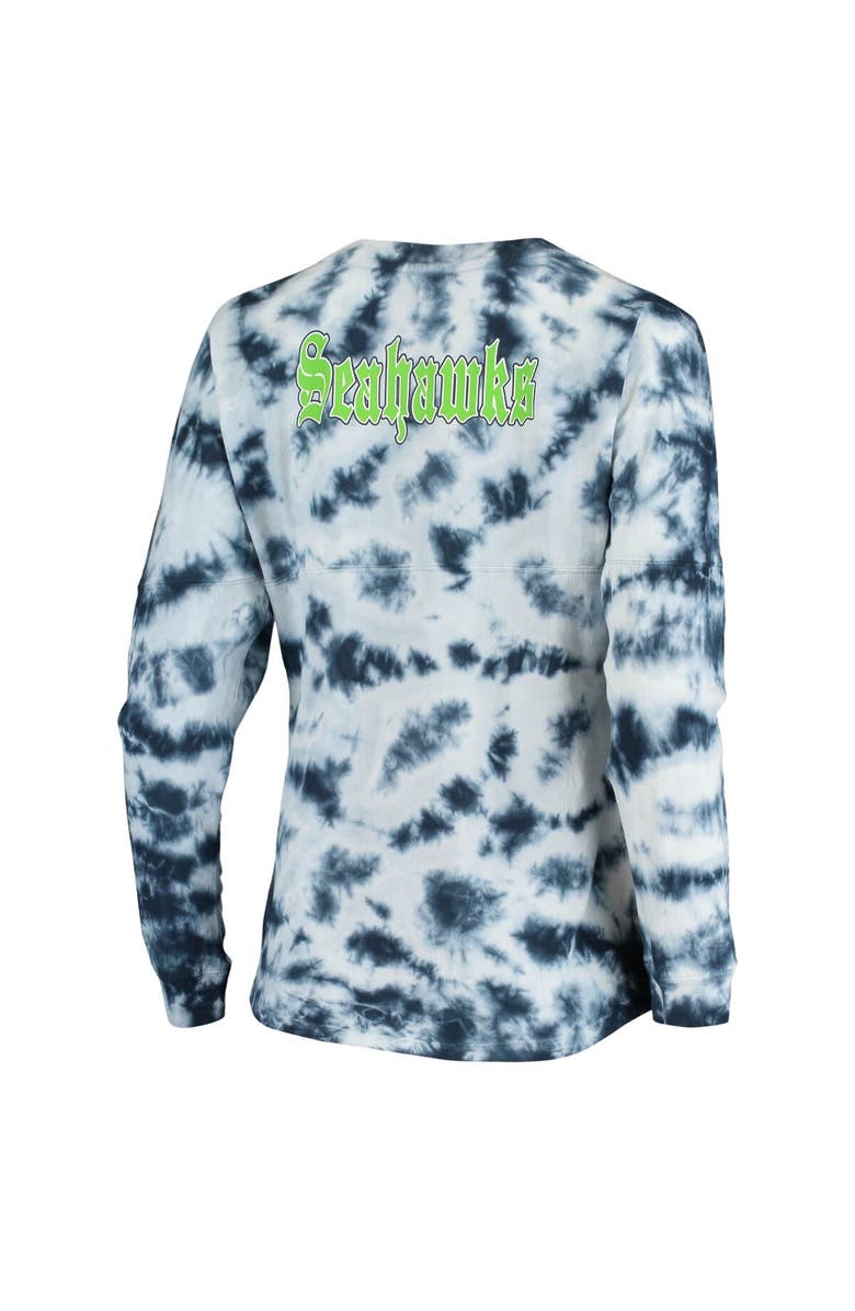 New Era Women's New Era College Navy Seattle Seahawks Tie-Dye Long Sleeve T-Shirt, Alternate, color,