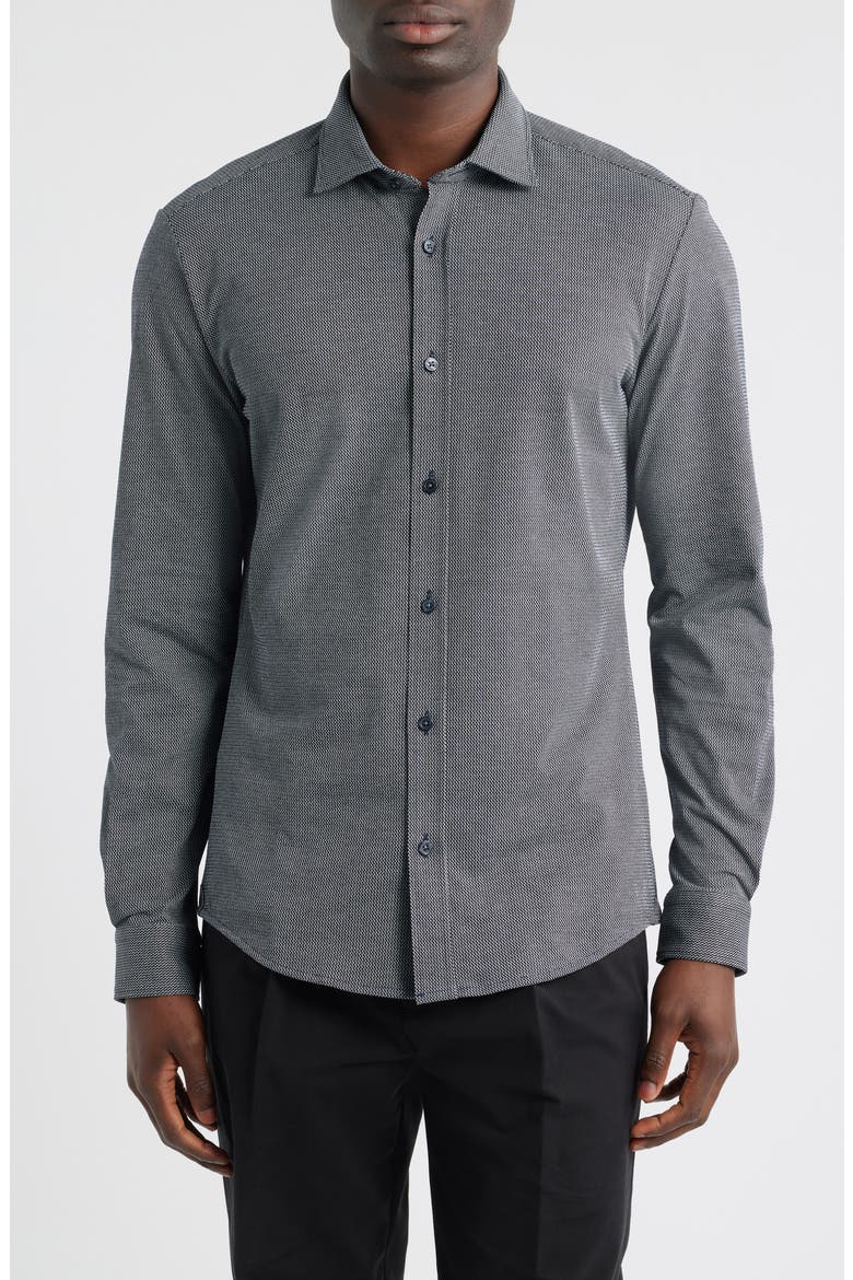Roan Button-Up Shirt, Main, color, NAVY
