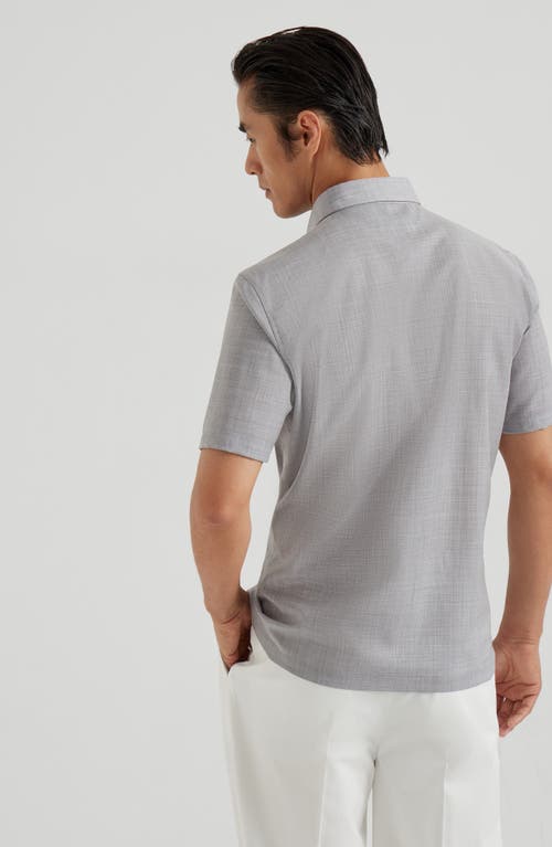 Brunello Cucinelli Grey Short Sleeves Logo Polo In Gray