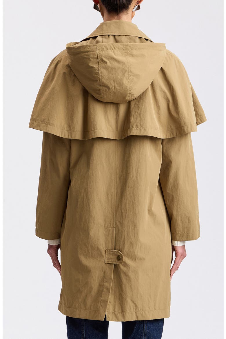 Detachable Cape Water Resistant Raincoat, Alternate, color, WHEAT