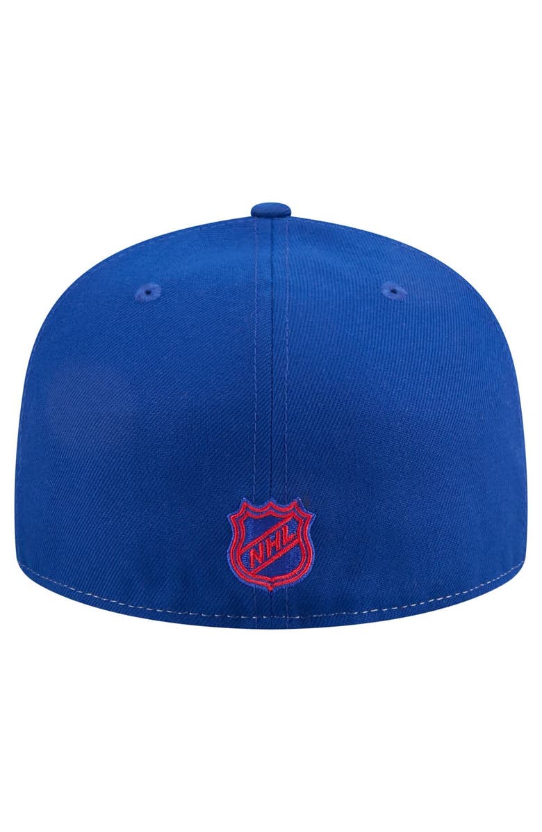 New Era Men
s New Era White/Blue New York Rangers Repeat Two-Tone 59FIFTY Fitted Hat, Alternate, color, White
