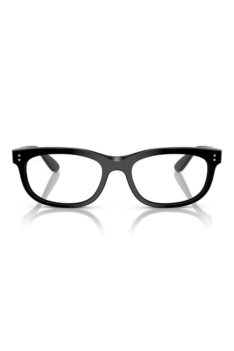 54mm Pillow Optical Glasses, Main, color, BLACK