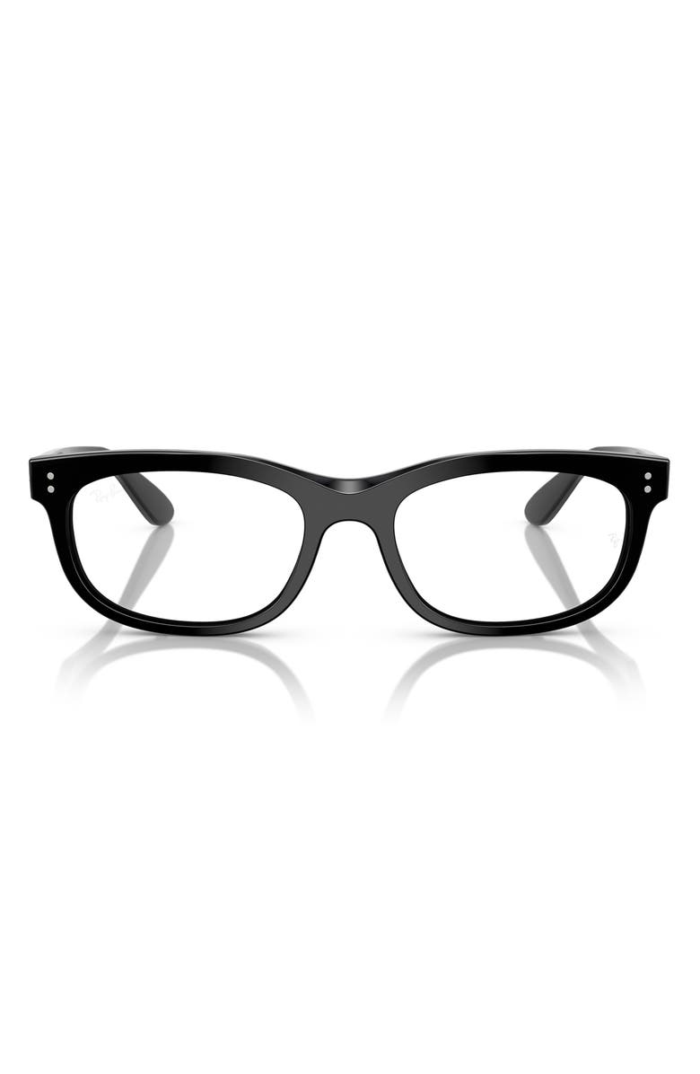 Ray-Ban Pillow 56mm Oval Optical Glasses, Main, color, Black