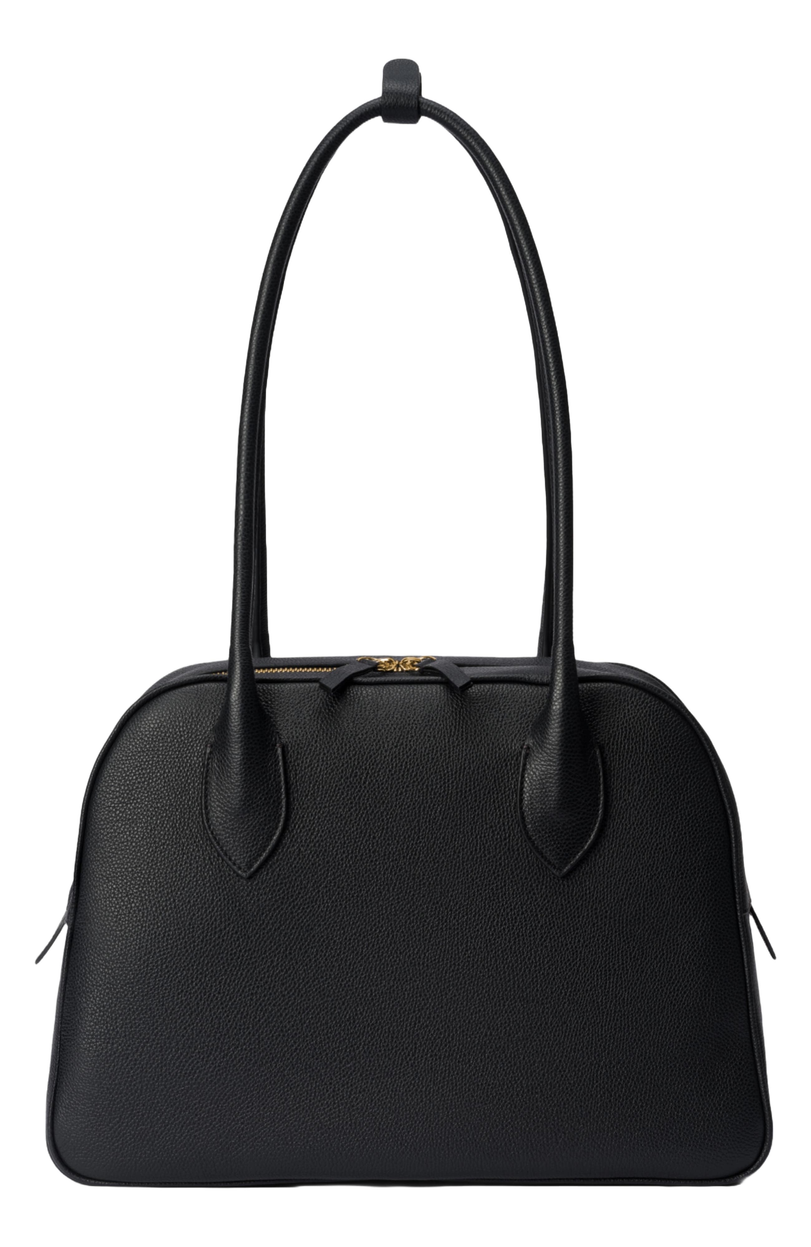 HYER GOODS Leather Autostrada Tote Bag, Main, color, Black