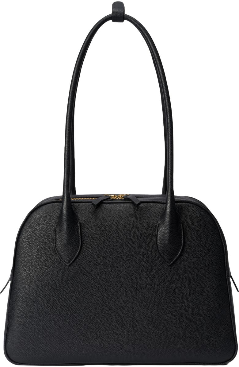 HYER GOODS Leather Autostrada Tote Bag, Main, color, Black