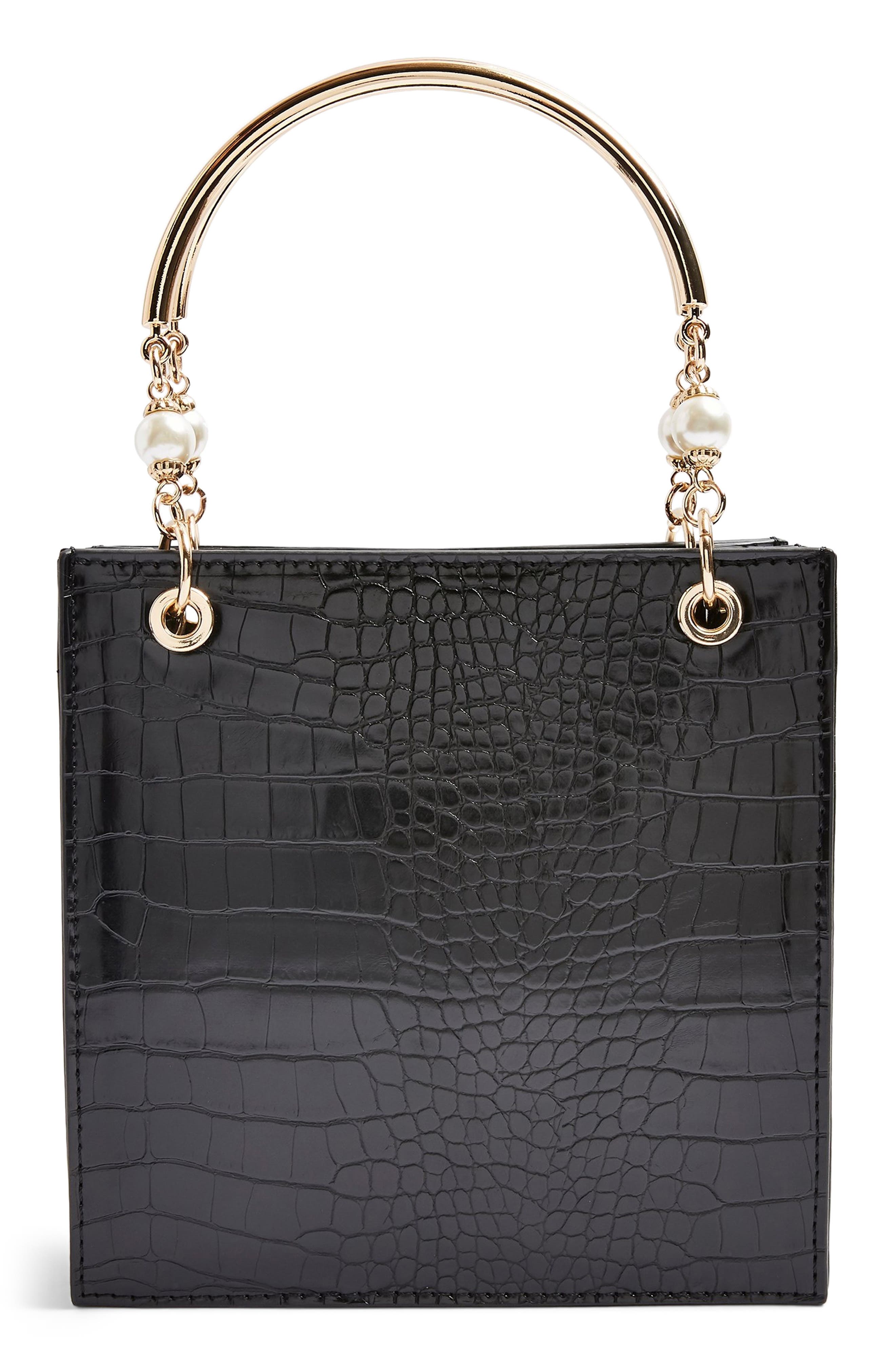 Topshop Ariel Faux Leather Tote, Main, color, 