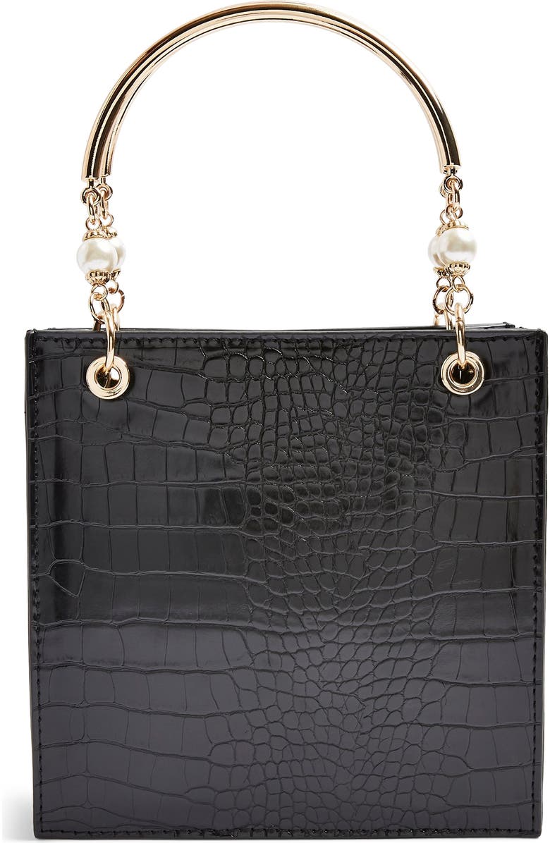 Topshop Ariel Faux Leather Tote, Main, color,