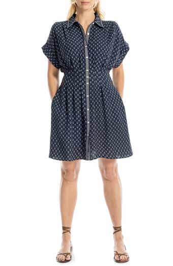 Printed Short Sleeve Shirtdress