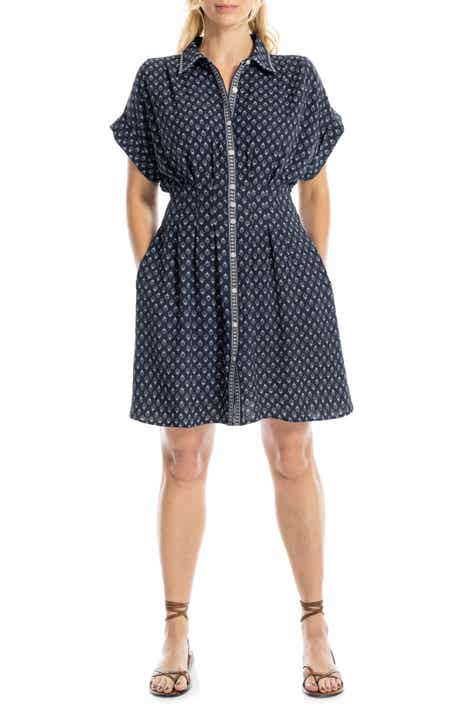 Printed Short Sleeve Shirtdress