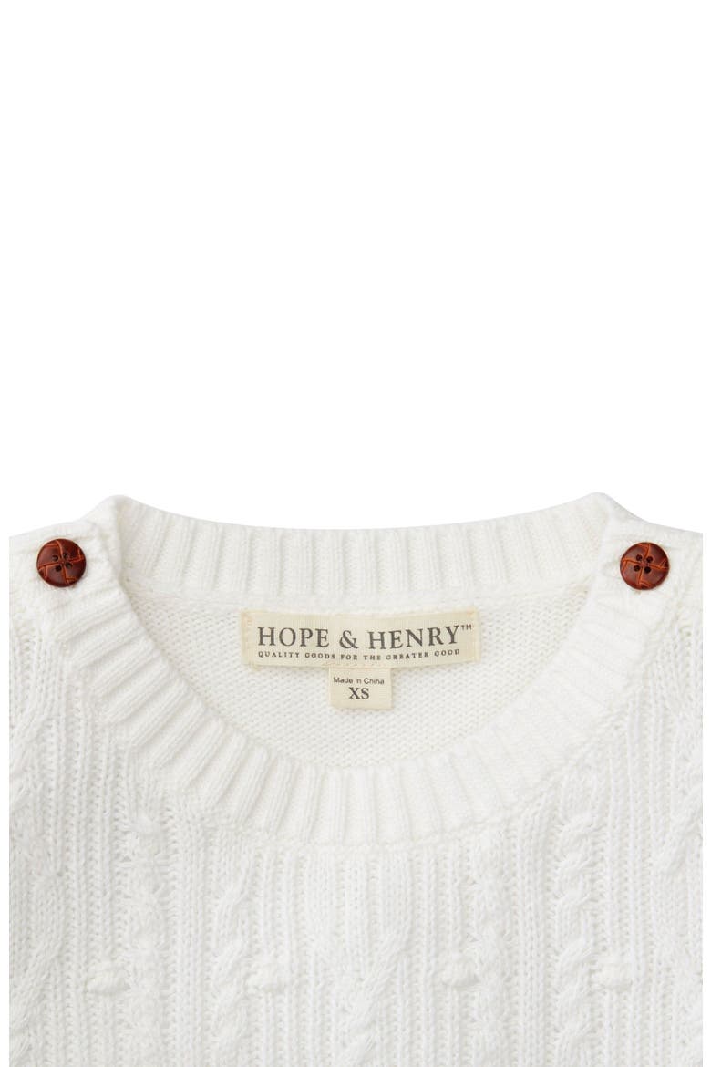 Baby Girls' Cable Button Sweater, Infant, Alternate, color, White
