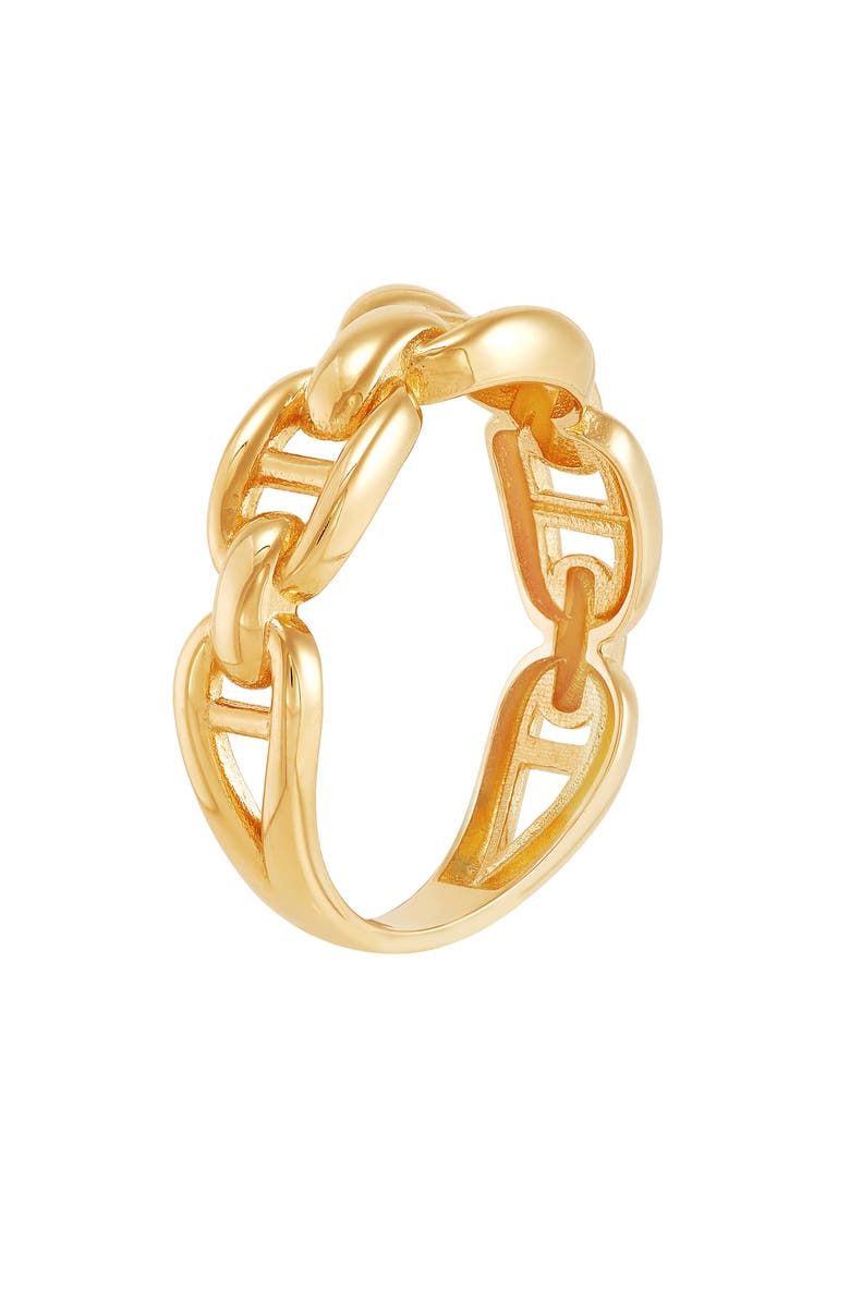 Frankie & Zoe Mariner Link Band Ring, Alternate, color, Yellow Gold
