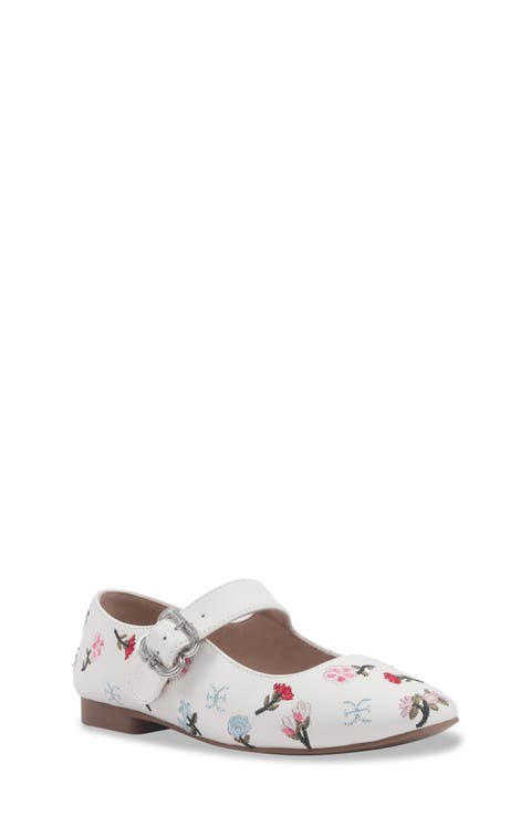 Kids' Michaela Embroidered Mary Jane Flat (Toddler, Little Kid & Big Kid)