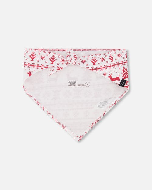 Deux Par Deux Dogs's Organic Cotton Christmas Bandana For Dogs In White