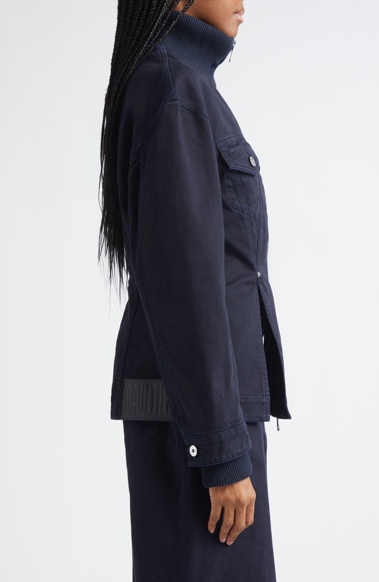 Jean Paul Gaultier Overdye Fitted Denim Jacket, Alternate, color, Navy