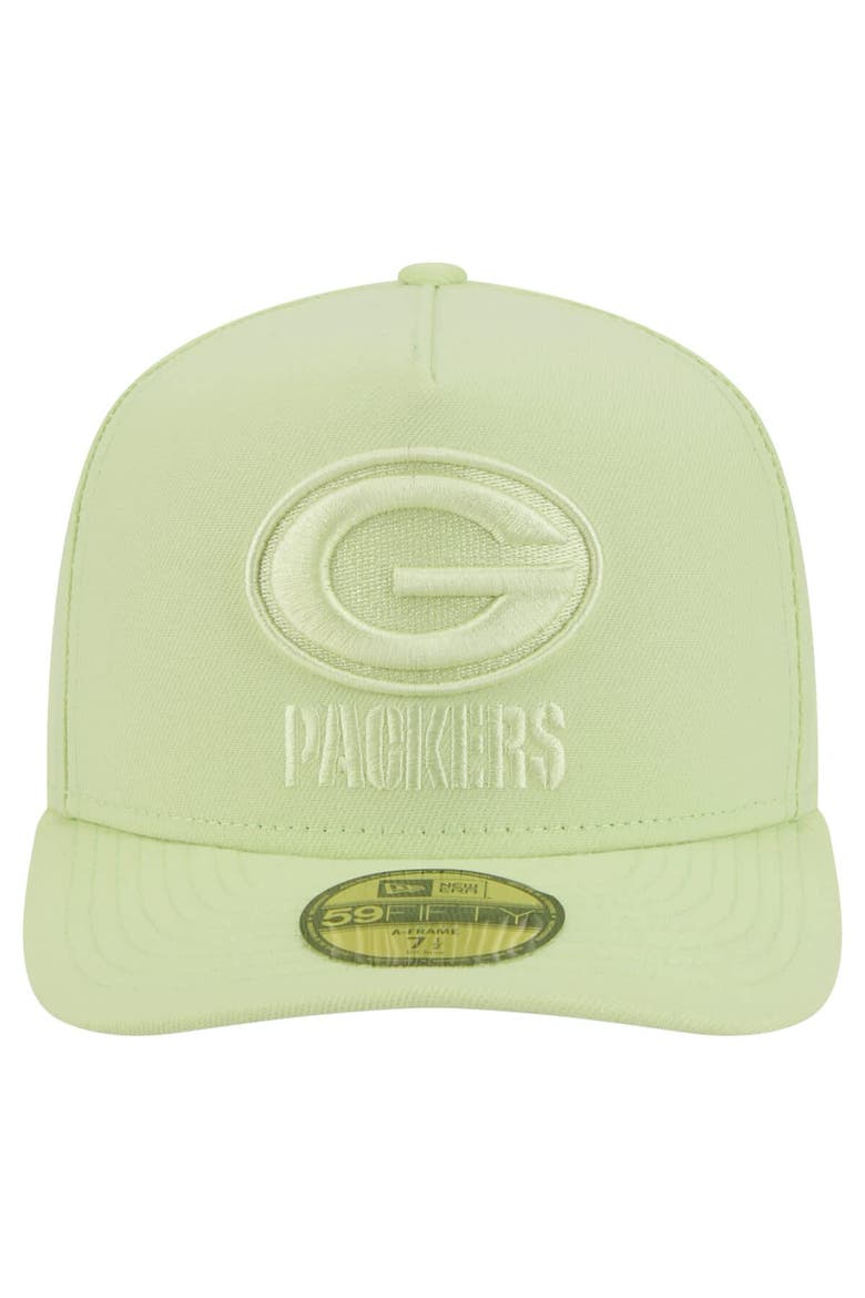 Men's New Era Light Green Green Bay Packers Color Pack A-Frame 59FIFTY Fitted Hat, Alternate, color, Light Green