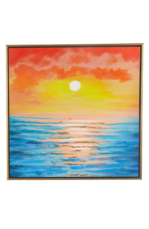 Sunset Canvas Framed Wall Art