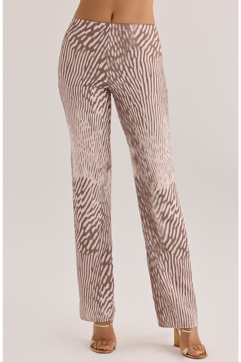 Maren Animal Print Satin Straight Leg Trousers, Main, color, ANIMAL PRINT