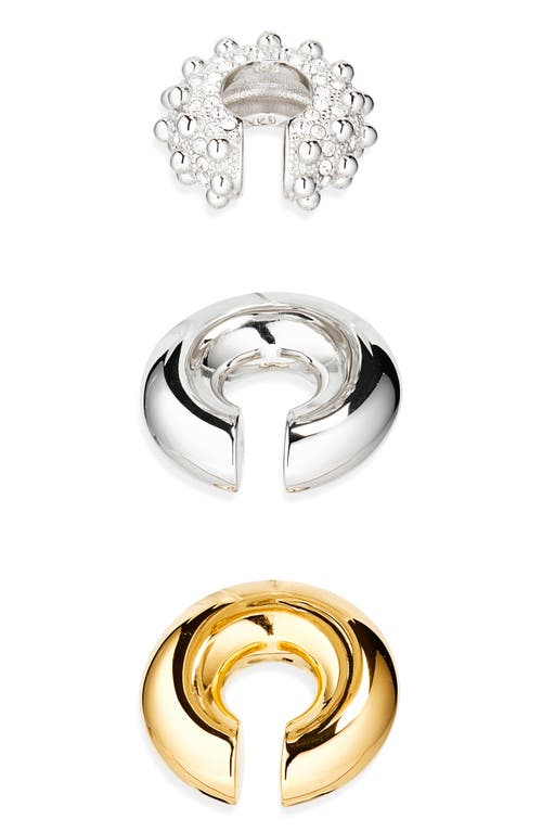 Rabanne Set Of 3 Assorted Ear Cuffs In Silver