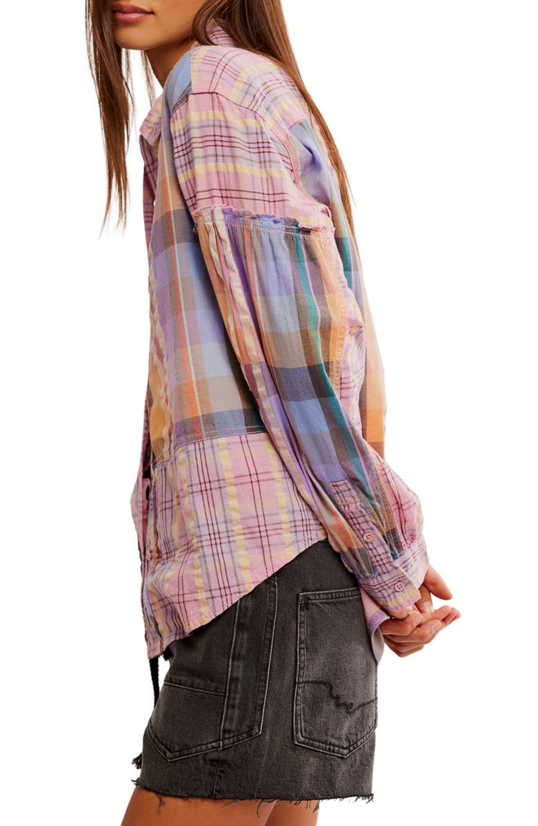 Free People Madras Dreams Button-Up Shirt, Alternate, color,