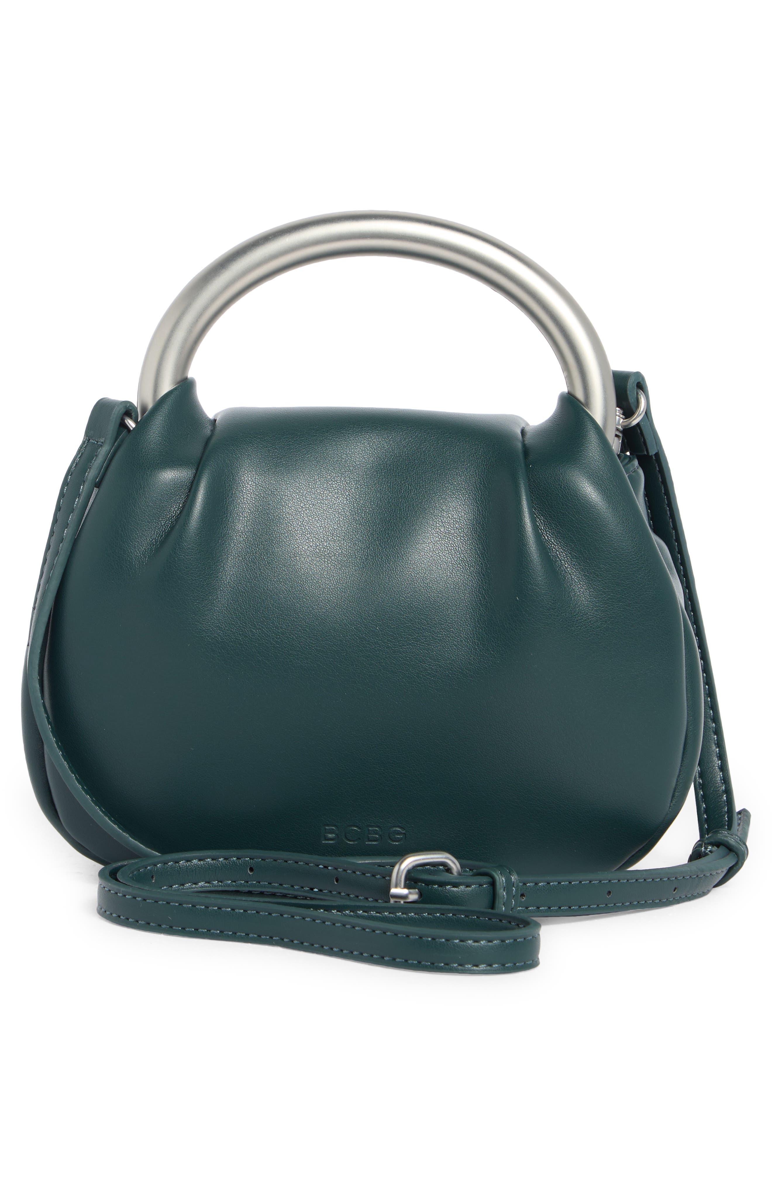 BCBG Statement Hardware Clutch, Alternate, color, Jade Green